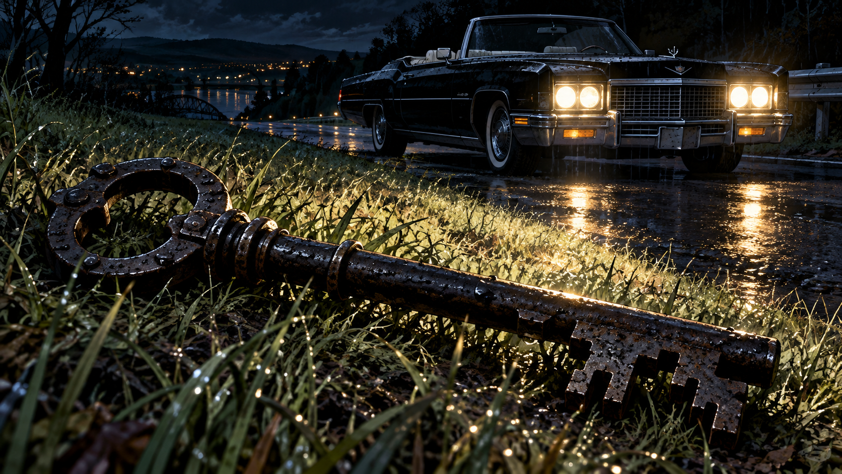 The Ember Key lying in wet grass in the headlight beam, cold now, its teeth cut into an unfamiliar pattern.